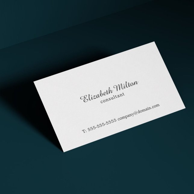 Minimalist Simple Elegant White Consultant Business Card (Creator Uploaded)