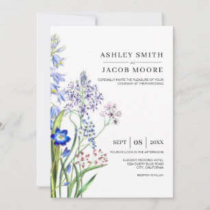 Minimalist Simple Floral Foliage Wedding Invitation