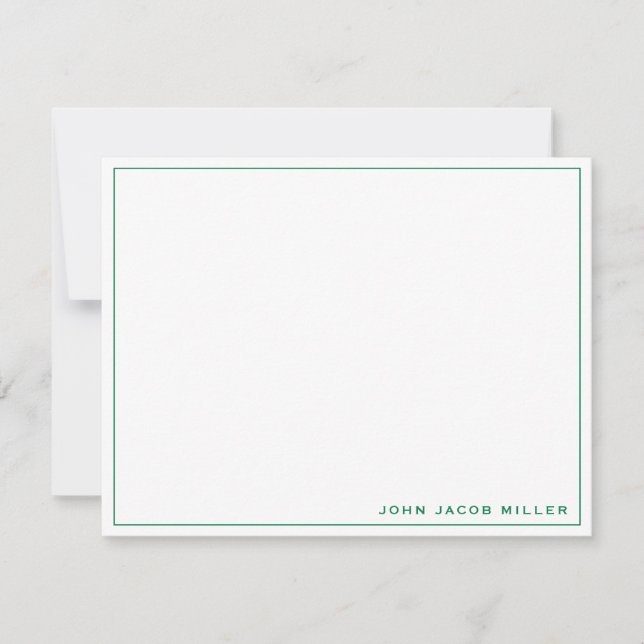 Minimalist Simple Forest Green Card (Front)