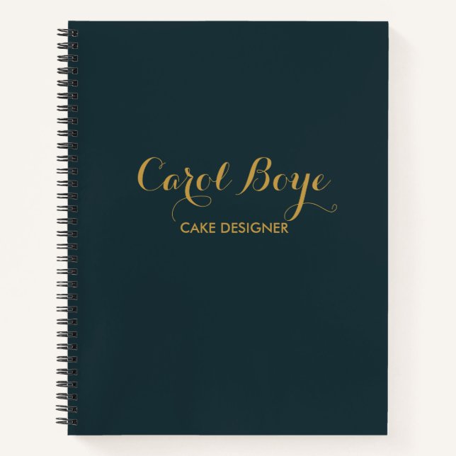 Minimalist simple glam blue business notebook (Front)