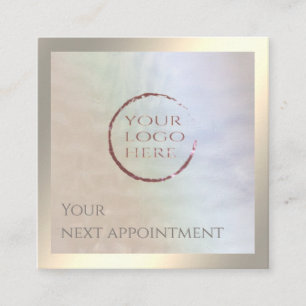 Minimalist simple  gold foil holographic your logo appointment card