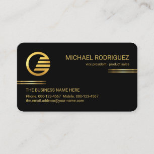 Minimalist Simple Gold Lines CEO Business Card