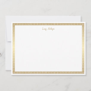 Minimalist Simple Gold Modern Border Monogram Card