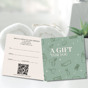 Minimalist Simple Green Cream Cleaning Services