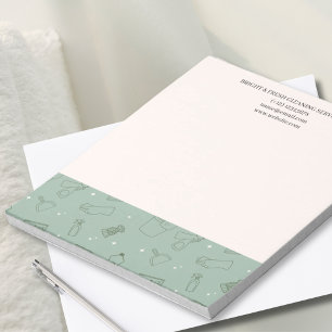Minimalist Simple Green Cream Cleaning Services Notepad