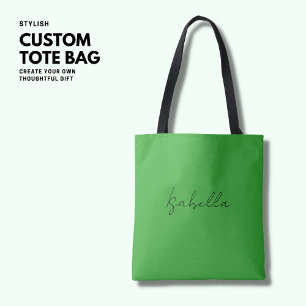 Minimalist Simple Green Handwritten Script  Tote Bag