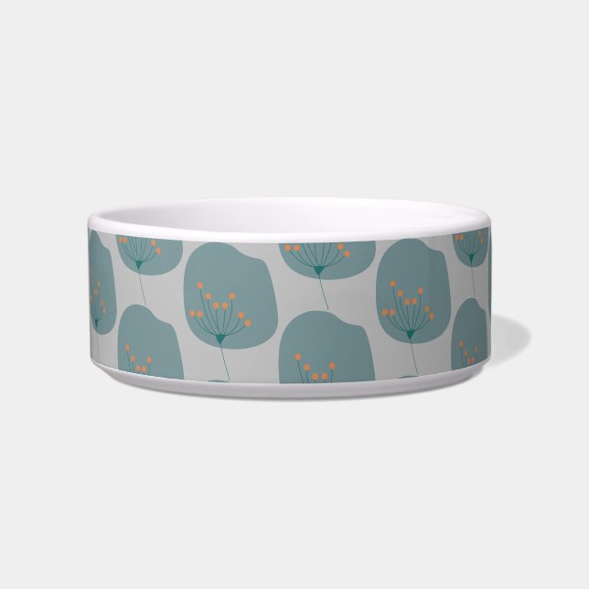 Minimalist Simple Grey Blue Ceramic Pet Bowl (Front)