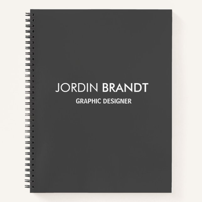 Minimalist simple grey business notebook (Front)
