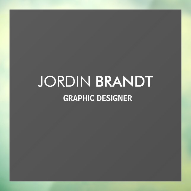 Minimalist simple grey business window cling (Sheet 3)