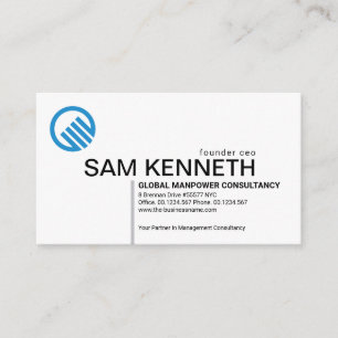 Minimalist Simple Grey Line Entrepreneur Startup Business Card