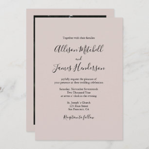 Minimalist Simple Handwritten Script Wedding Photo Invitation