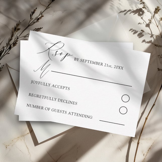 Minimalist Simple Handwritten Script Wedding RSVP Card (Creator Uploaded)
