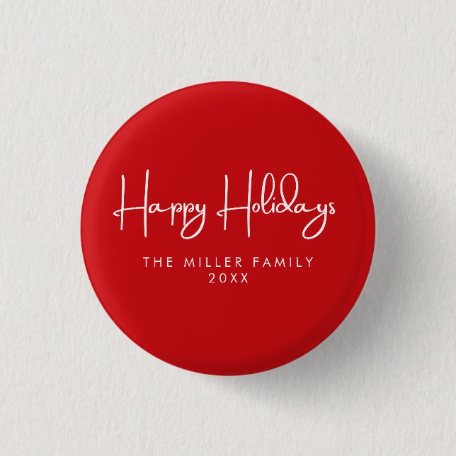 Minimalist Simple Happy holidays  3 Cm Round Badge (Front)