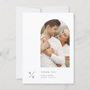 Minimalist Simple Heart Wedding Photo Budget Thank You Card