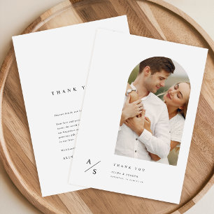 Minimalist Simple Heart Wedding Photo Budget Thank You Card