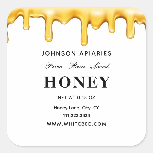 Minimalist Simple Honey Label (Front)