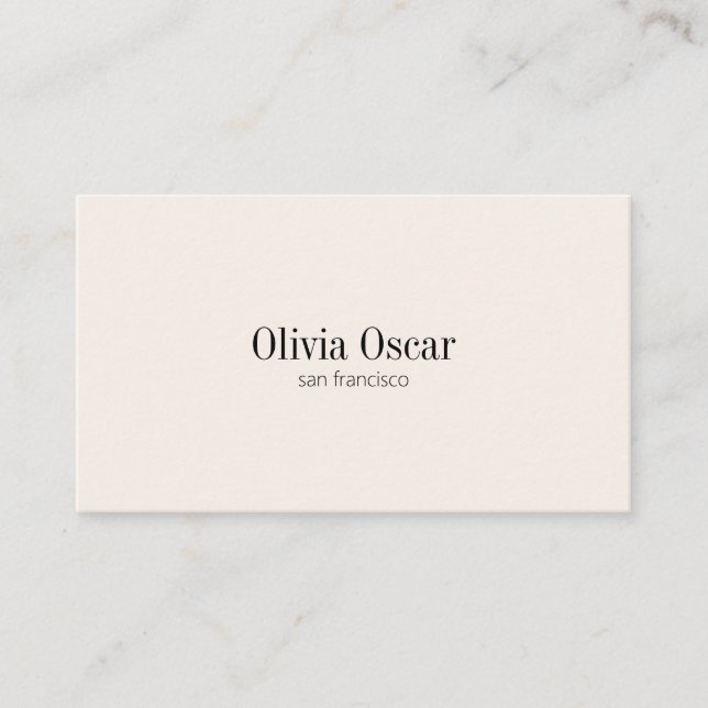 Minimalist Simple Ivory Cream Clean Custom QR Code Business Card (Front)