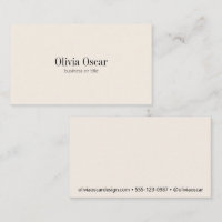 Minimalist Simple Ivory Cream Clean Job Title Name