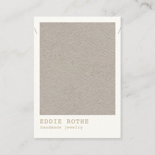 Minimalist Simple Kraft Necklace Jewellery Display Business Card (Front)
