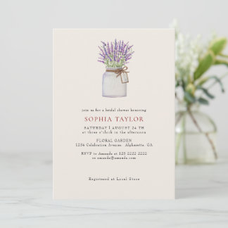 Minimalist Simple Lawender Bridal Shower Invitation