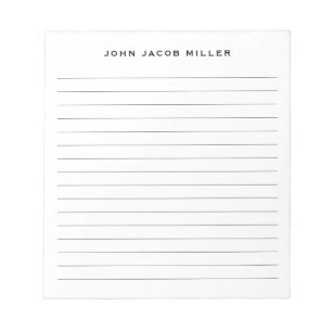 Minimalist Simple Lined Black Notepad