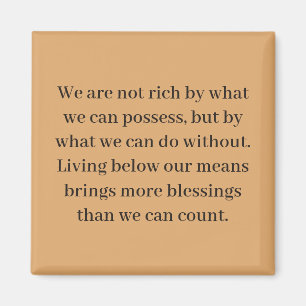 Minimalist Simple Living Blessing Quote Magnet