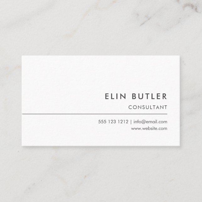 Minimalist Simple Logo White Business Card (Front)