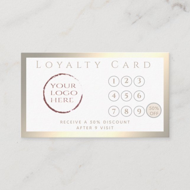 Minimalist simple luxury luminous custom logo loyalty card (Front)