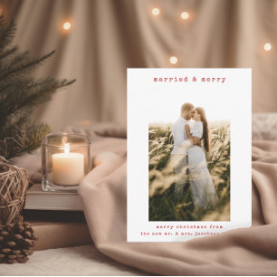 Minimalist Simple Married & Merry Christmas Card