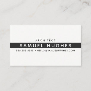 MINIMALIST simple masculine clean black stripe Business Card