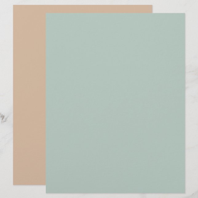 Minimalist Simple Mint Teal Brown Scrapbook Paper (Front/Back)