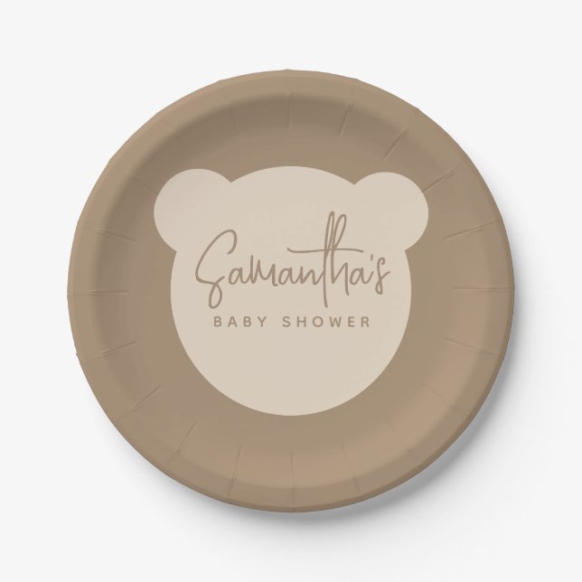 Minimalist simple modern Baby Shower Paper Plate (Front)