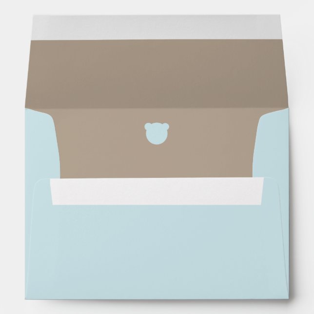 Minimalist simple modern bear Baby Shower Envelope (Back (Bottom))