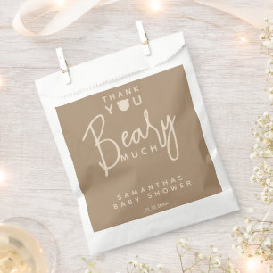 Minimalist simple modern bear Baby Shower Favour  Favour Bags