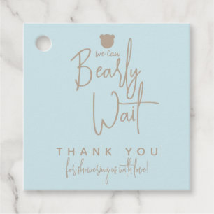 Minimalist simple modern bear Baby Shower Favour Tags