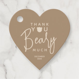 Minimalist simple modern bear Baby Shower Favour Tags