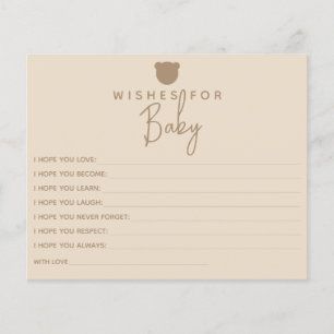 Minimalist simple modern bear Baby Shower Game