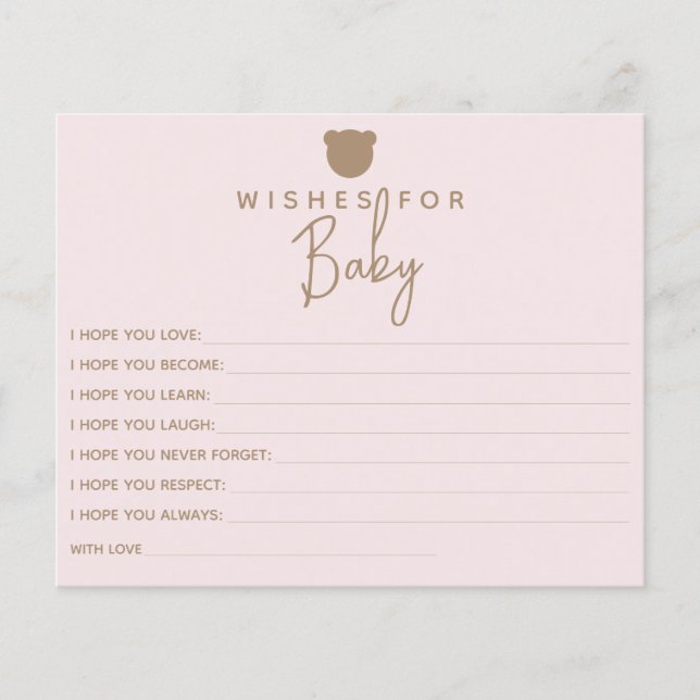 Minimalist simple modern bear Baby Shower Game (Front)