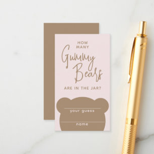 Minimalist simple modern Bear Baby Shower Game Enclosure Card