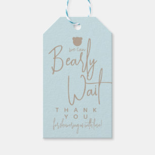 Minimalist simple modern bear Baby Shower Gift Tags