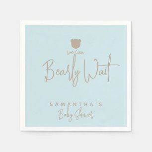 Minimalist simple modern bear Baby Shower Napkin