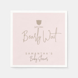 Minimalist simple modern bear Baby Shower Napkin