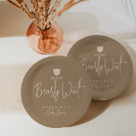 Minimalist simple modern bear Baby Shower  Paper Plate<br><div class="desc">A little wild one is on the way? Of course you’ll celebrate! This We can bearly design help you plan a great Baby Shower!</div>