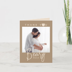 Minimalist simple modern bear Baby Shower Thank You Card