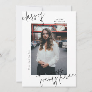 Minimalist Simple Modern Class of 2024 Graduation Invitation