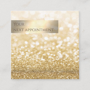 Minimalist simple modern gold glittery appointment card