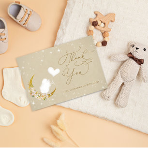 Minimalist Simple Modern Lamb Baby Shower Thank You Card