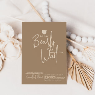 Minimalist simple modern little bear Baby Shower  Invitation