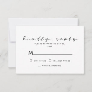 Minimalist Simple Modern Memories Memorial Reply RSVP Card