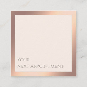 Minimalist simple modern rose gold foil appointment card